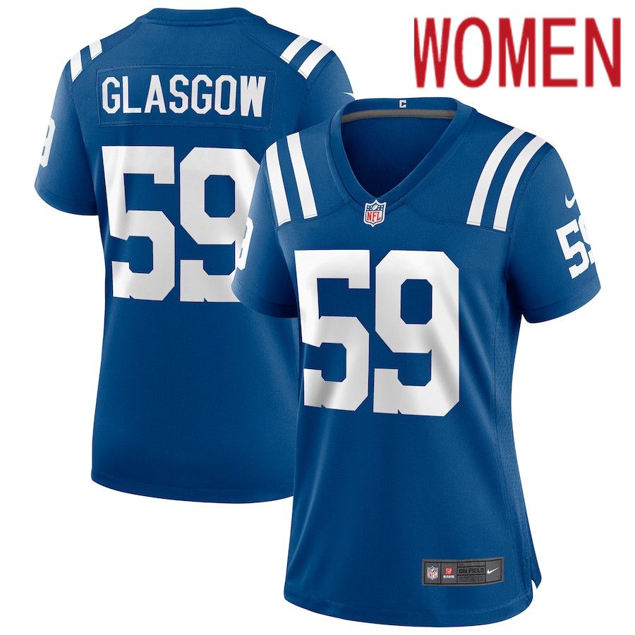 Women Indianapolis Colts #59 Jordan Glasgow Nike Royal Game NFL Jersey->women nfl jersey->Women Jersey